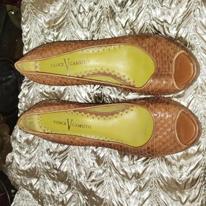 Vince Camuto wedge peep toe heels.